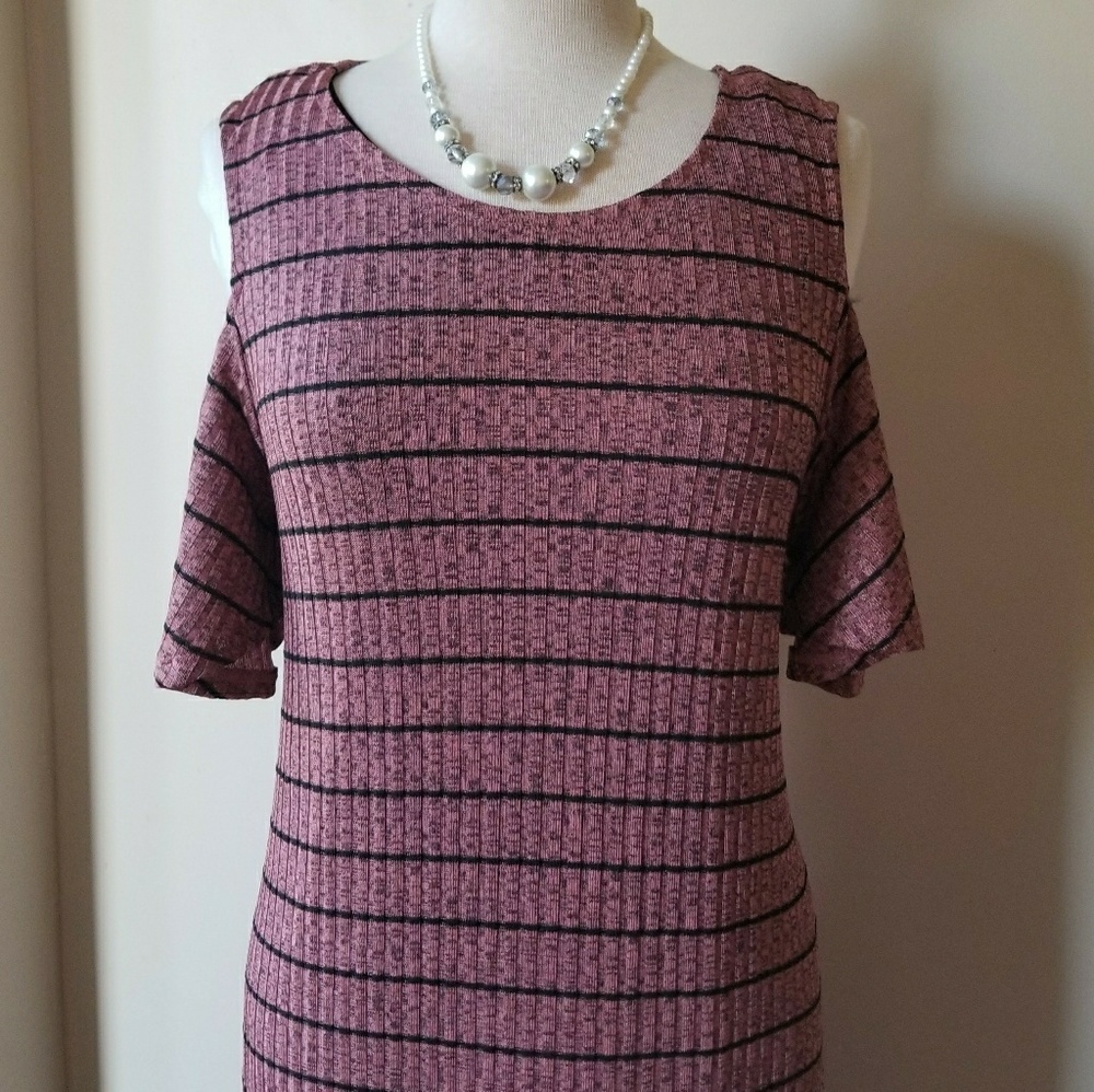 Apt. 9 Women's Striped Cold Shoulder Dress - Picture 3 of 8